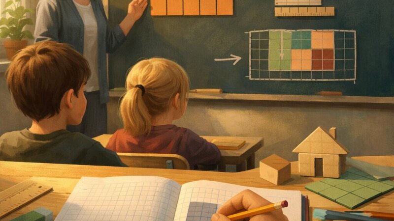 Kas yra kvadratinis centimetras – pradinės matematikos pamoka